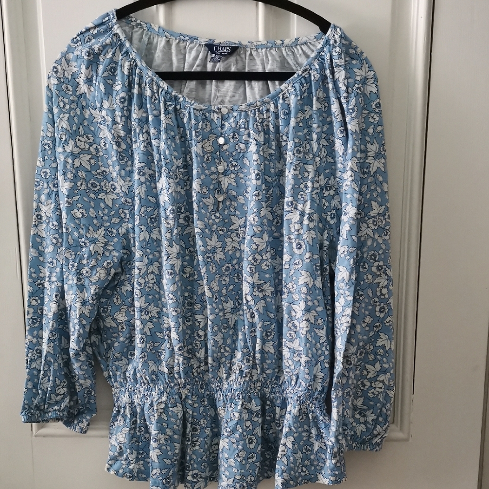 CHAPS peasant boho cottagecore top 100 % cotton. Size 2XL